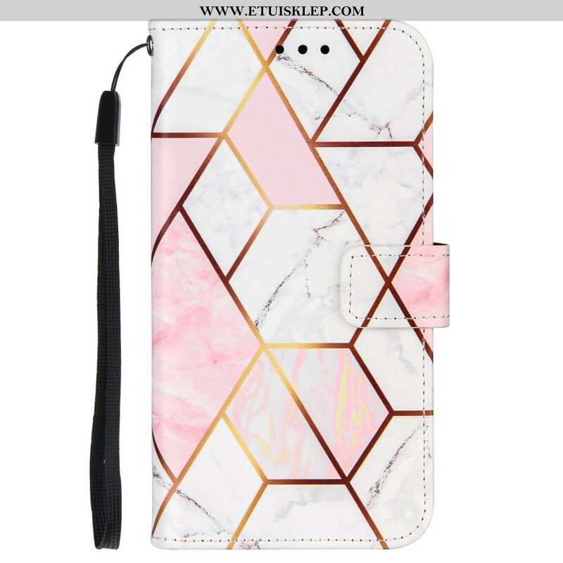 Etui Folio do iPhone 13 Pro Geometryczny Marmur